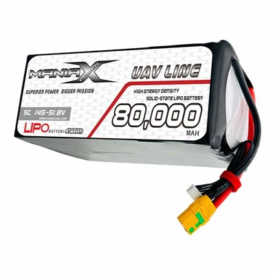 400 Wh/kg Feststoff--State Lipo 14S-51,8 V 80.000 mAh 5C Drohnen-/UAV-/eVTOL-/Mehrrotoren-Akku